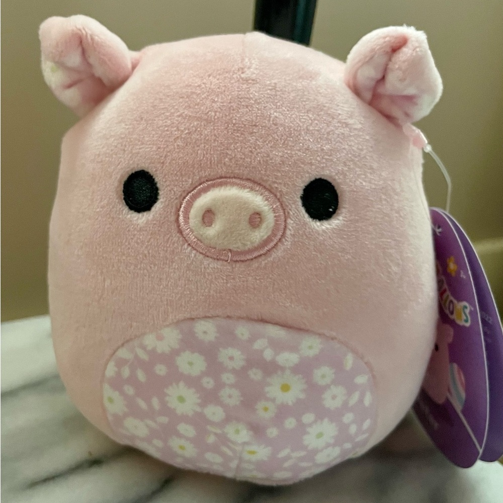 Squishmallow Peter Pig 5” Easter Pastel Flower Design Tummy Plush NWT Gift